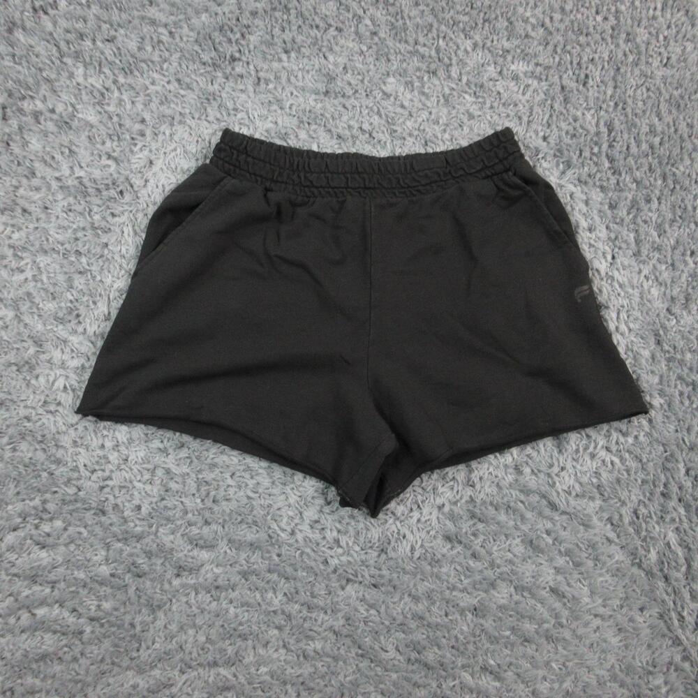 Fabletics Shorts Womens Medium Black Terry Sweatshort Athletic Lounge 27x3.5 NWT